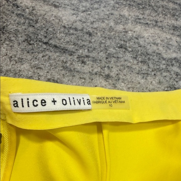 Alice + Olivia RMP Back Zip Ankle Pants, Happy Yellow - Picture 9 of 12